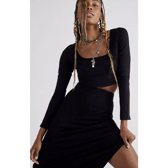 Free People FP Beach Black Shenanigans Skirt Set Size Size S - Picture 3 of 9